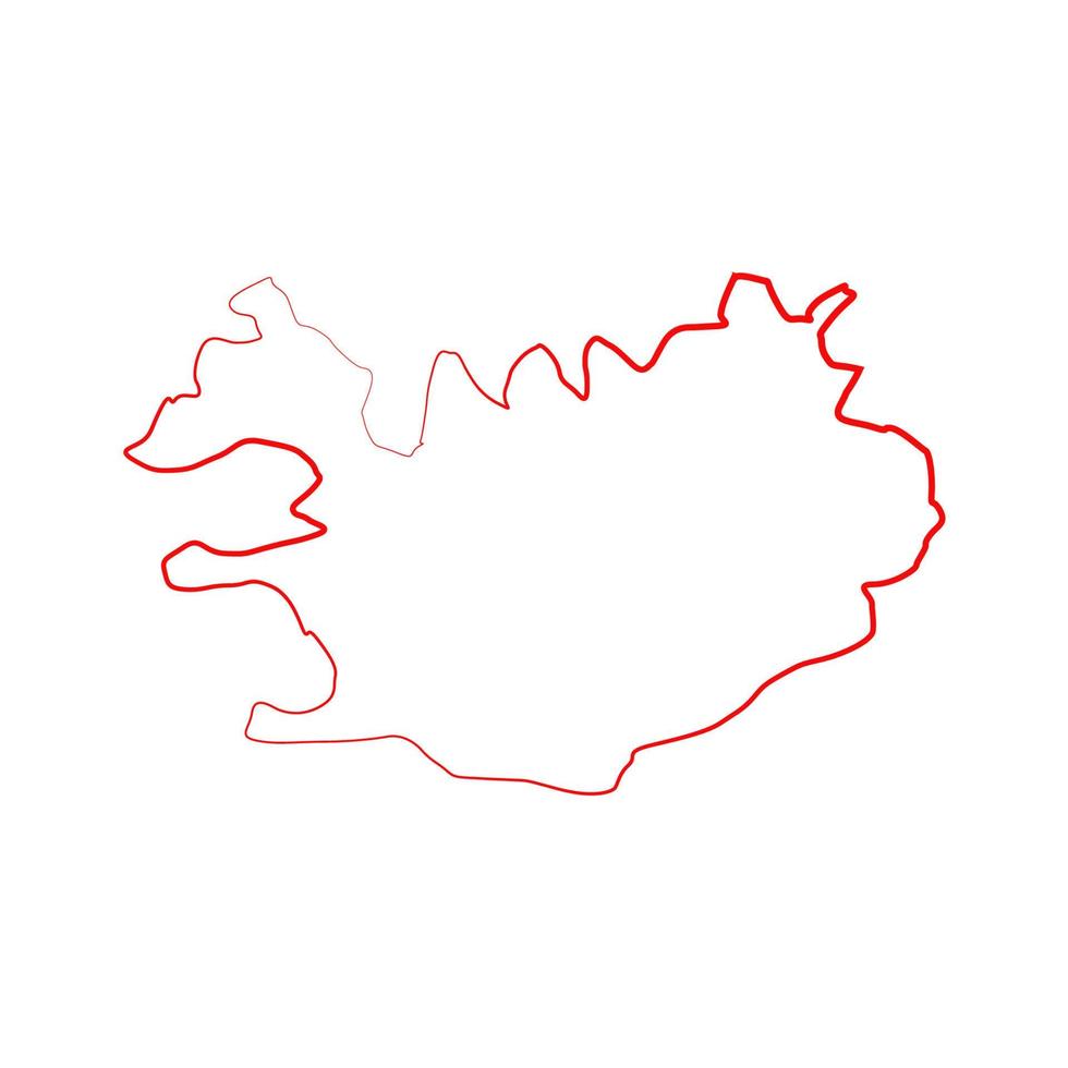 islandia mapa ilustrado vector