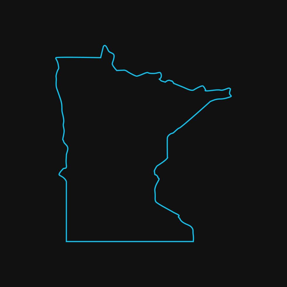 Minnesota map illustrated vector