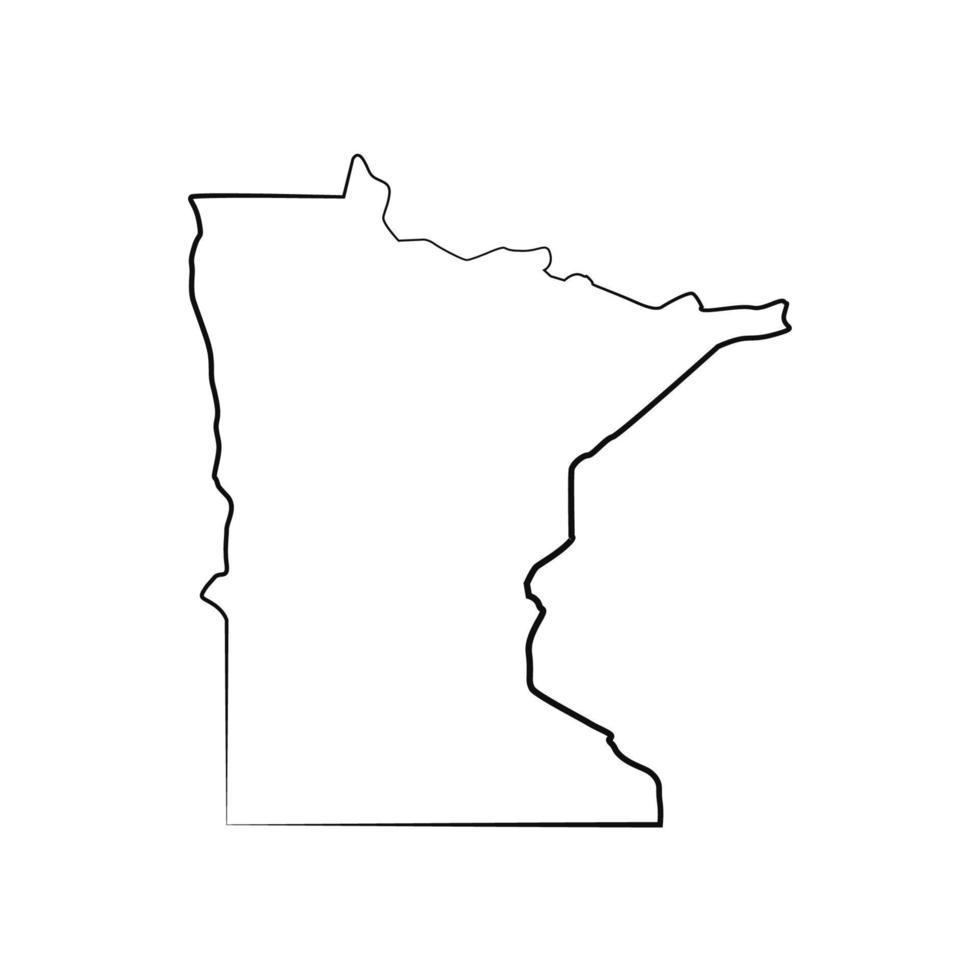 Minnesota map illustrated vector