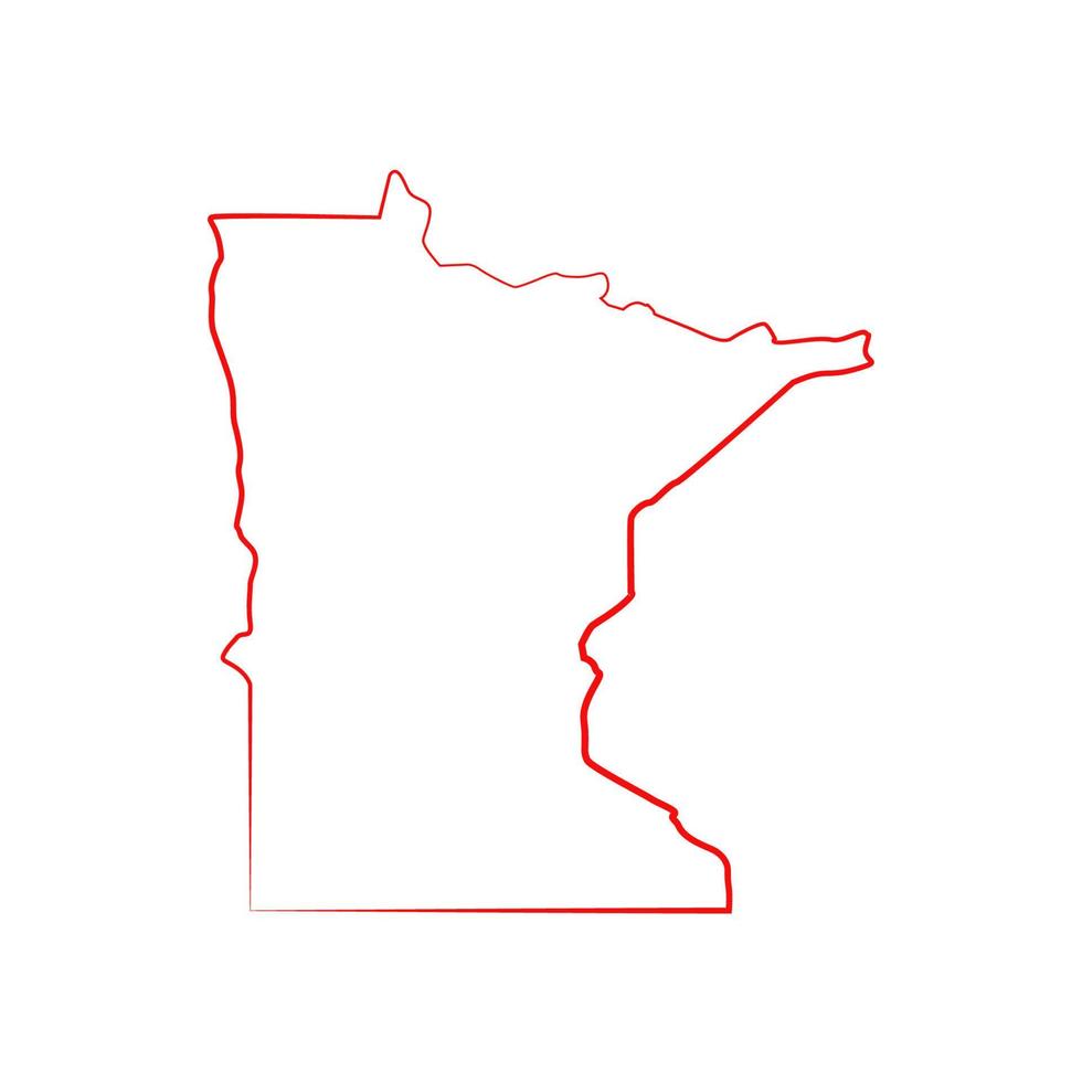 mapa de minnesota ilustrado vector