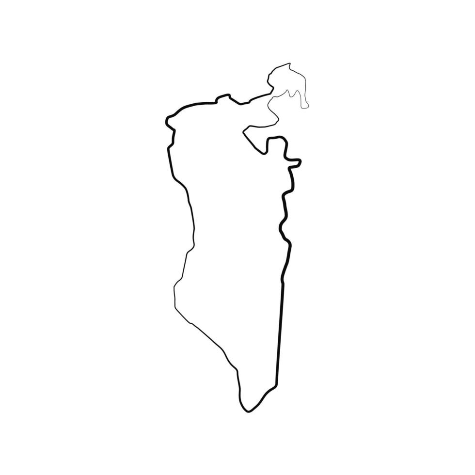 Bahrain map illustrated vector