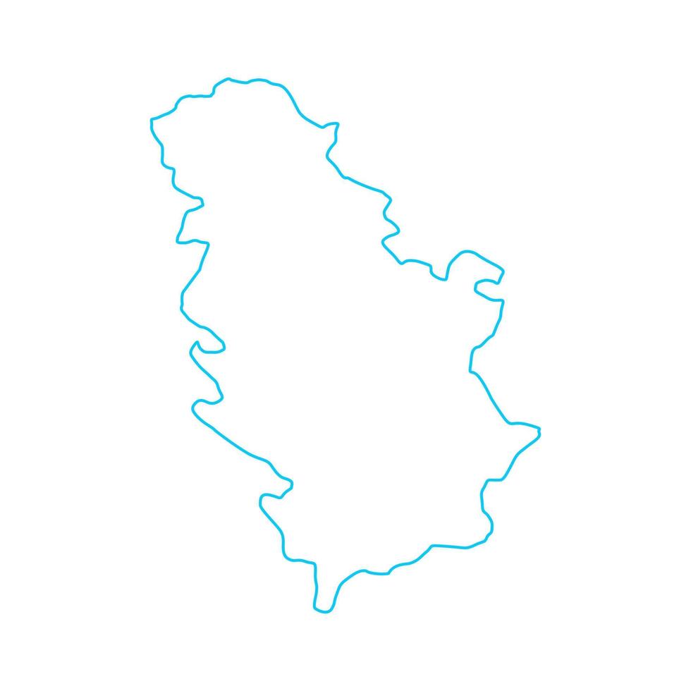 mapa ilustrado de serbia vector