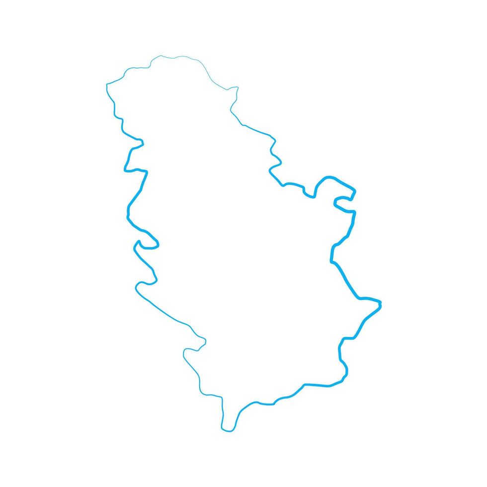 mapa ilustrado de serbia vector