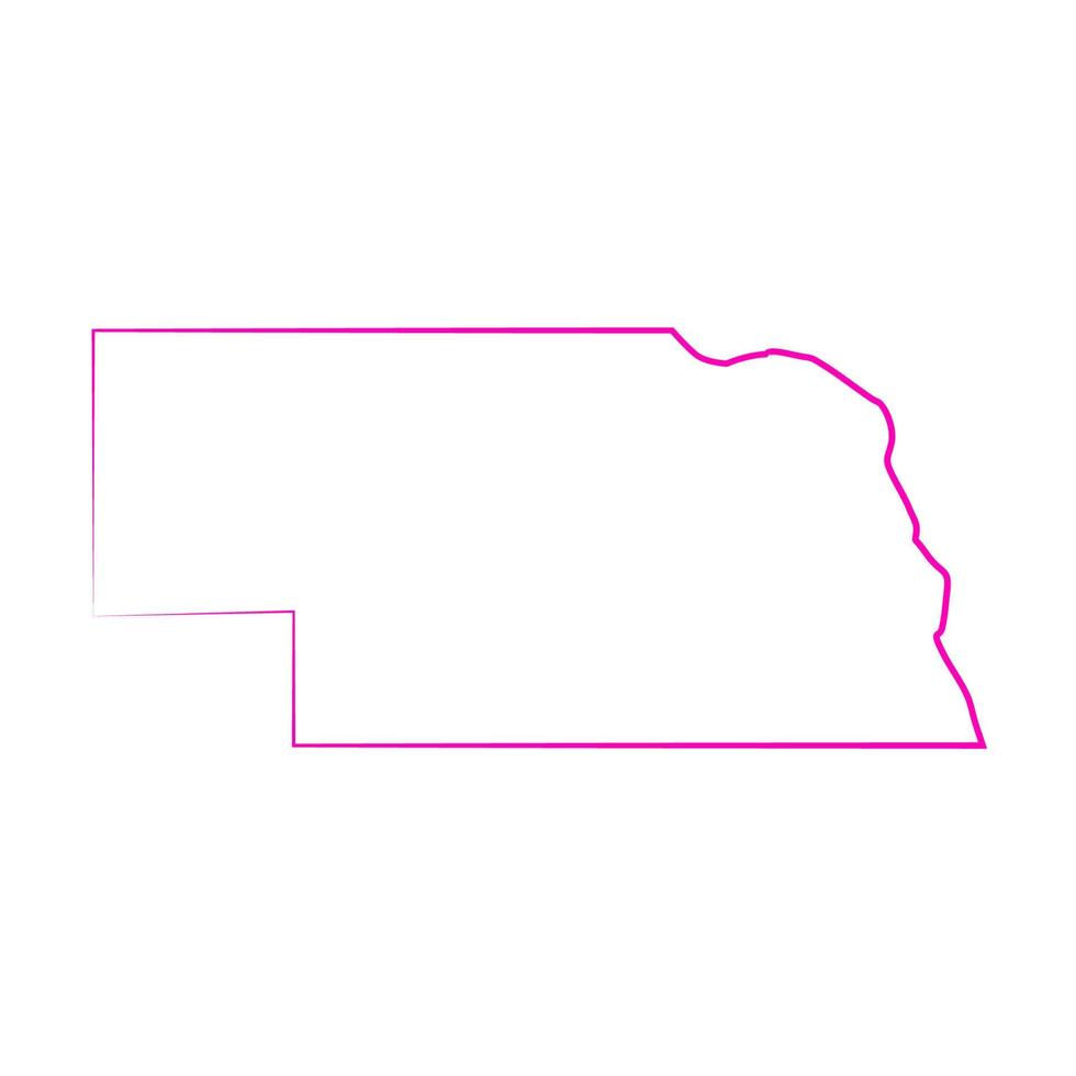 mapa ilustrado de nebraska vector