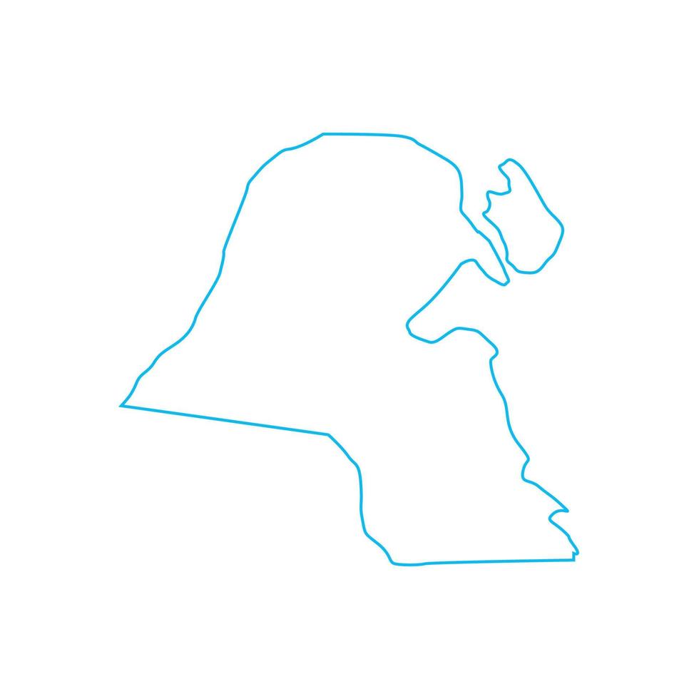 mapa de kuwait ilustrado vector