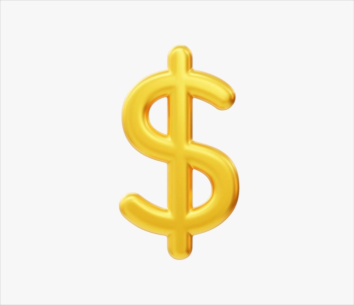 3d Realistic Dollar Sign vector illustration.