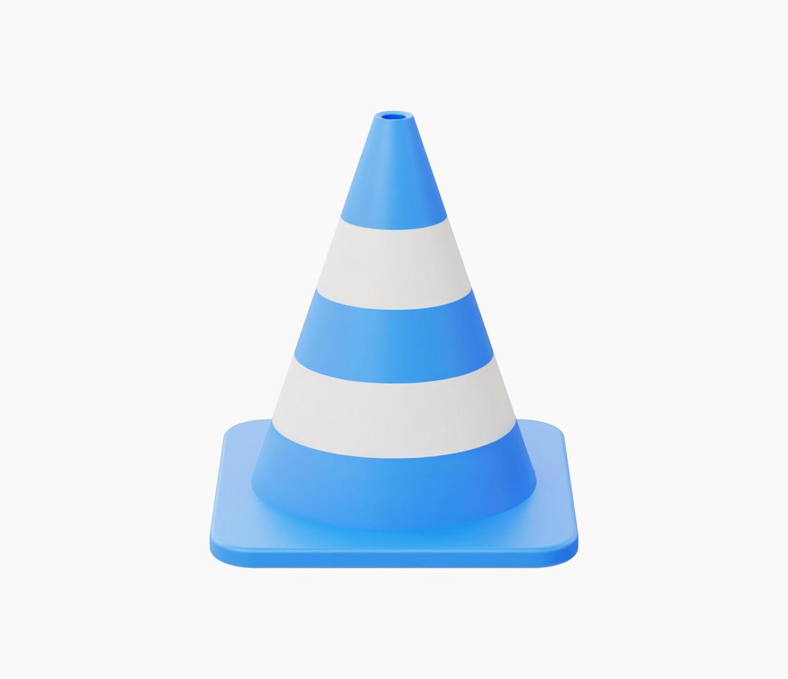 3d Realistic Traffic cone vector illustration.