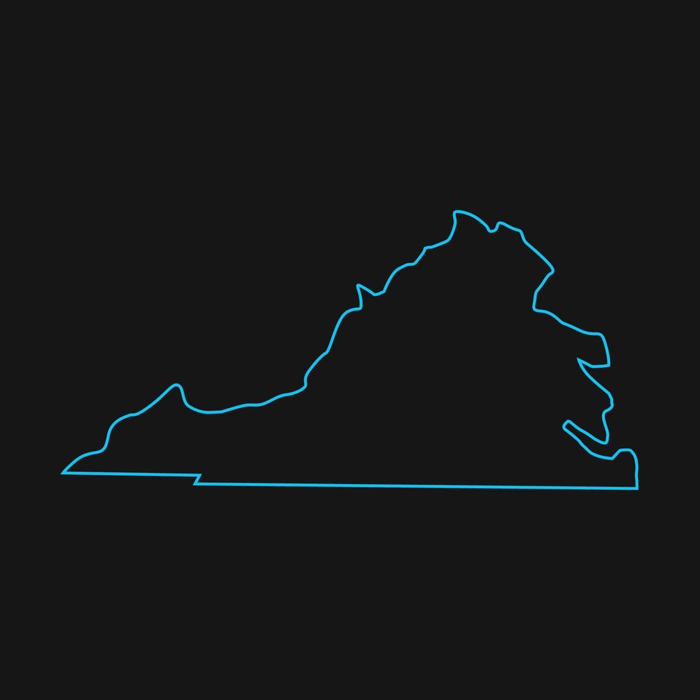 Virginia map illustrated vector