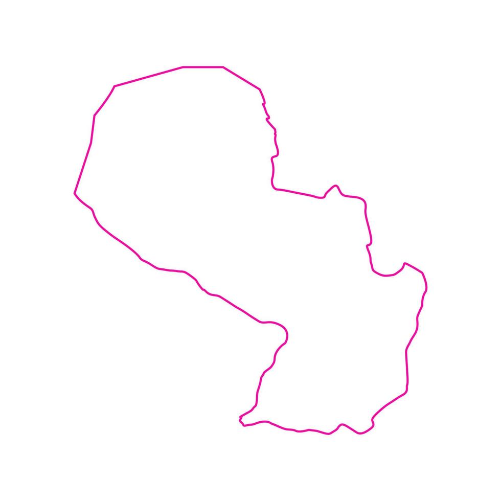 mapa ilustrado de paraguay vector