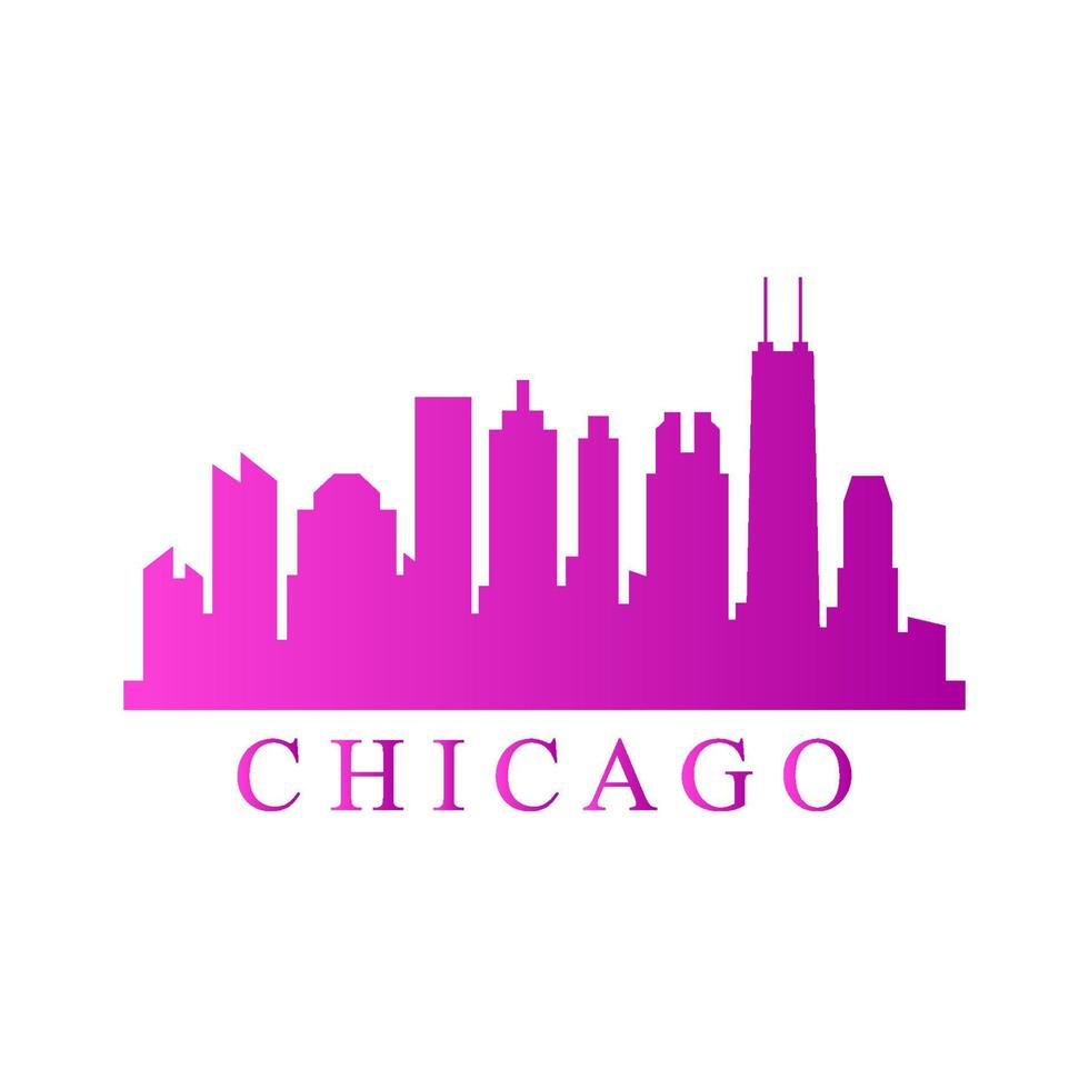 Chicago skyline illustrated vector