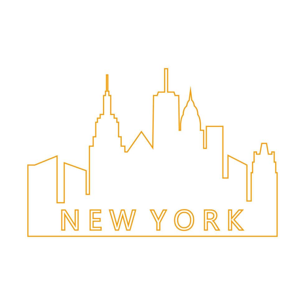 horizonte de nueva york ilustrado vector