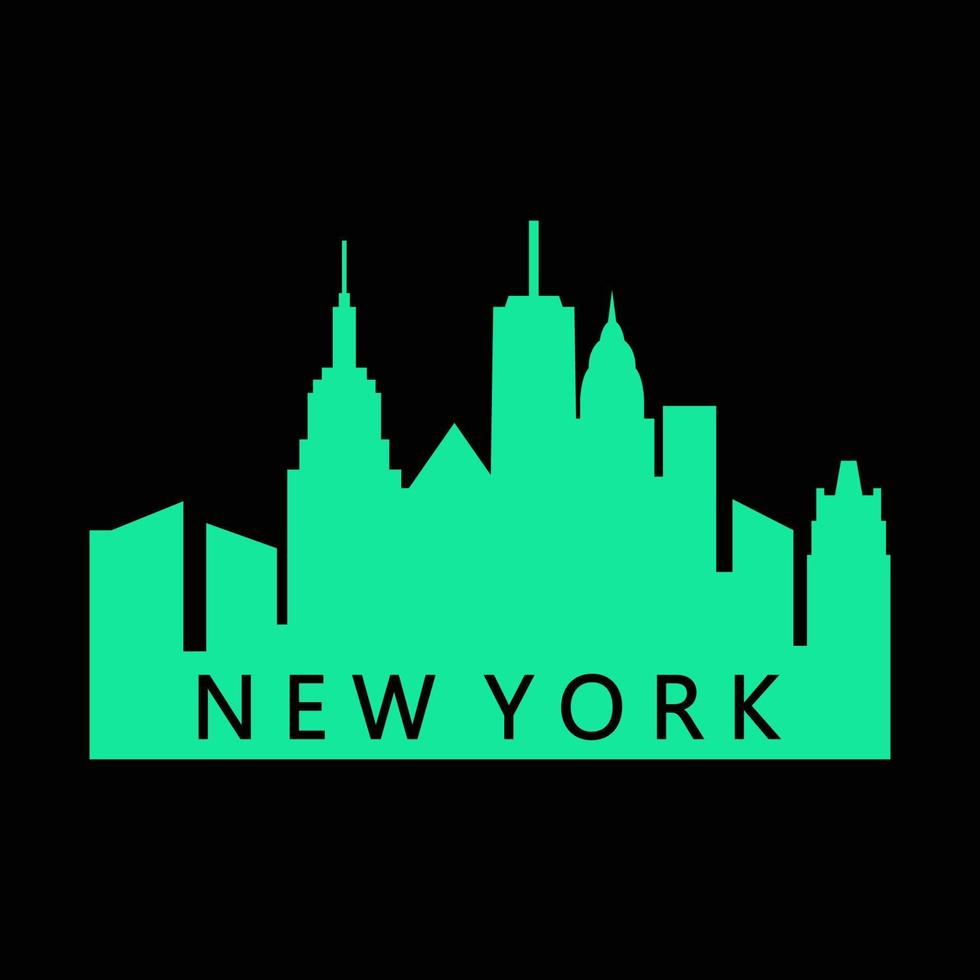 horizonte de nueva york ilustrado vector