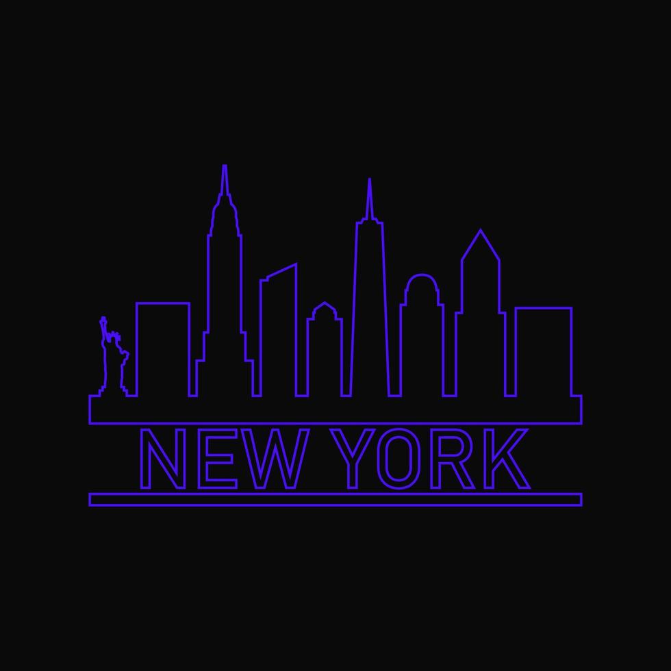 horizonte de nueva york ilustrado vector