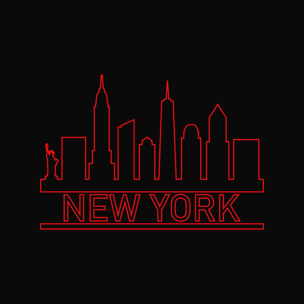 horizonte de nueva york ilustrado vector