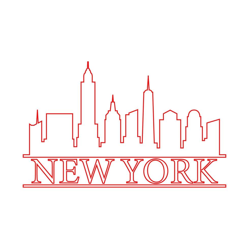 horizonte de nueva york ilustrado vector