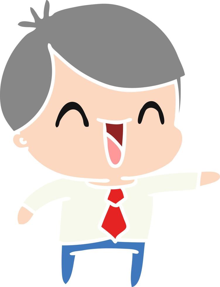 caricatura, de, kawaii, hombre, en, traje vector