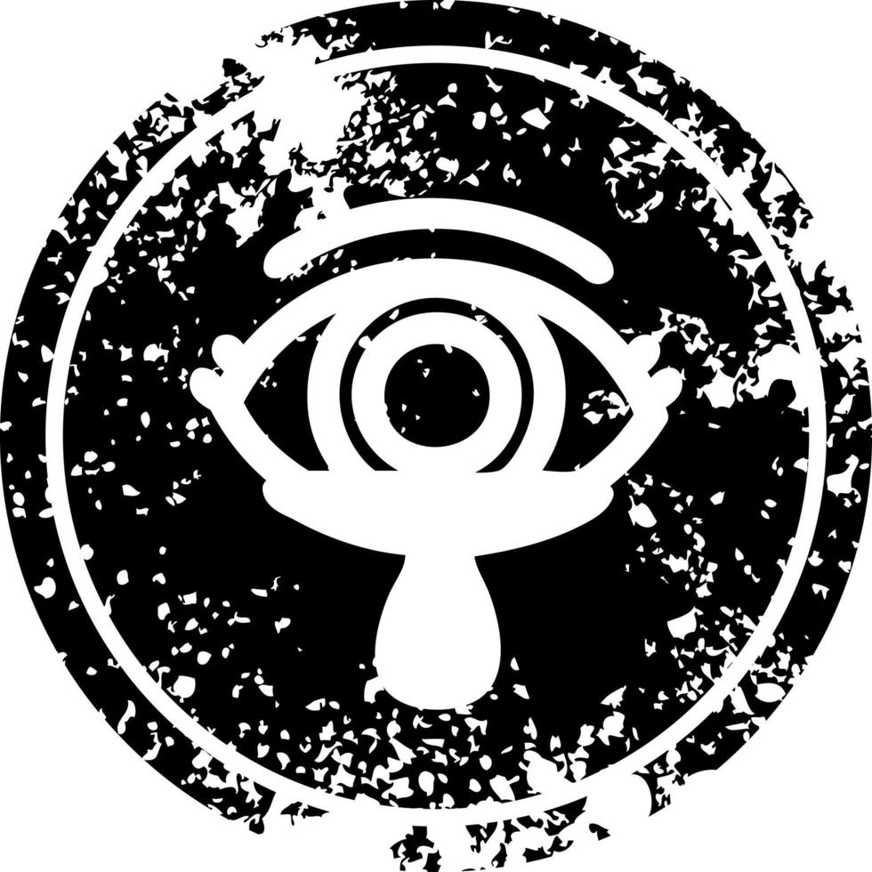 mystic eye crying blood distressed icon vector