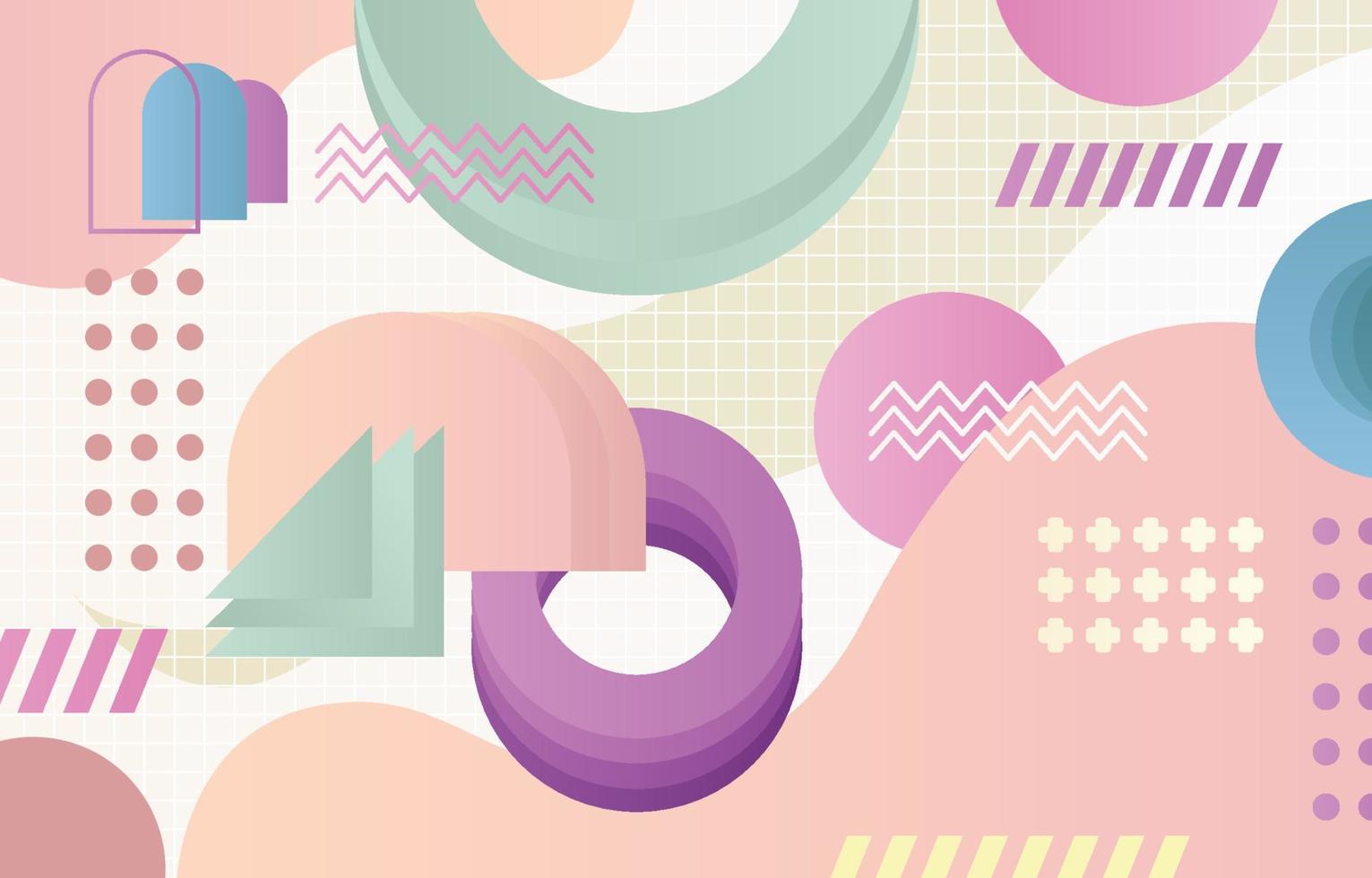 Abstract Shapes Background With Pastel Colors vector