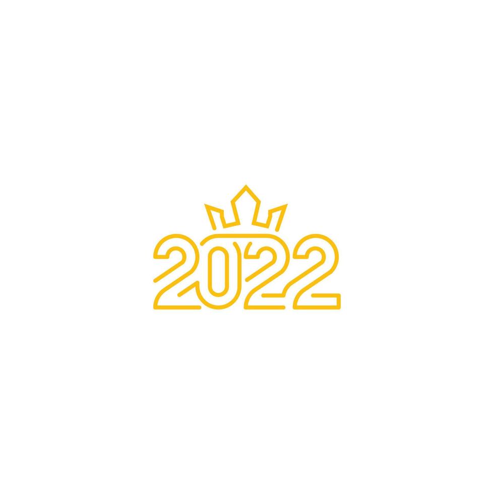 Happy new year 2022 with king crown. Vector icon template