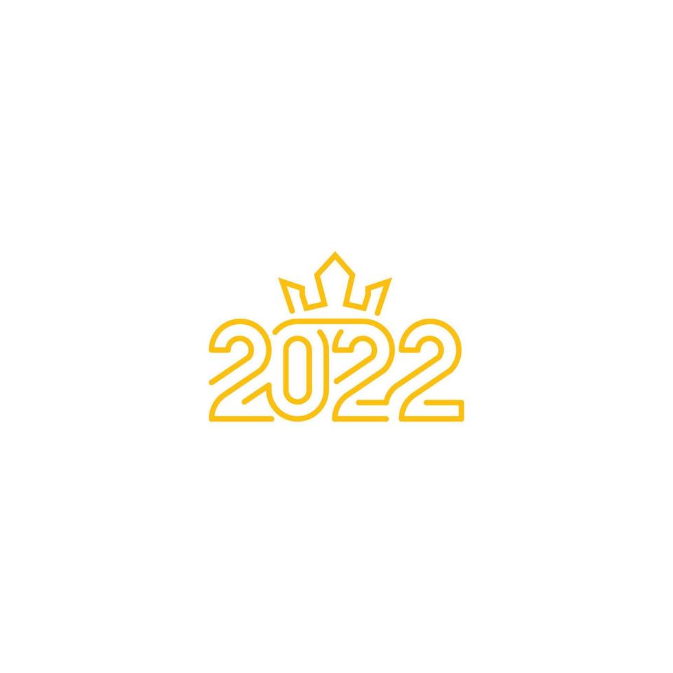 Happy new year 2022 with king crown. Vector icon template