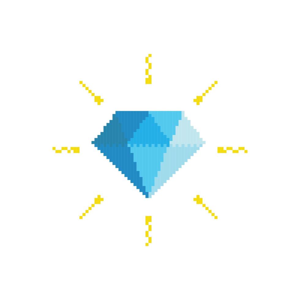 diamante. ilustración de vector de arte de píxeles