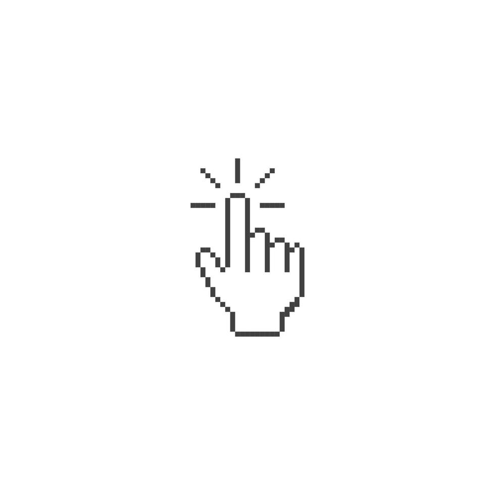 Hand touch, pointer. Pixel art line icon vector icon illustration