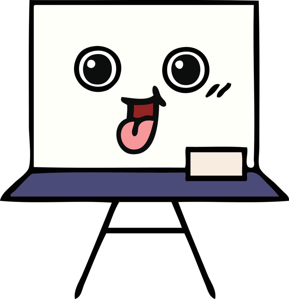 cute cartoon white board vector