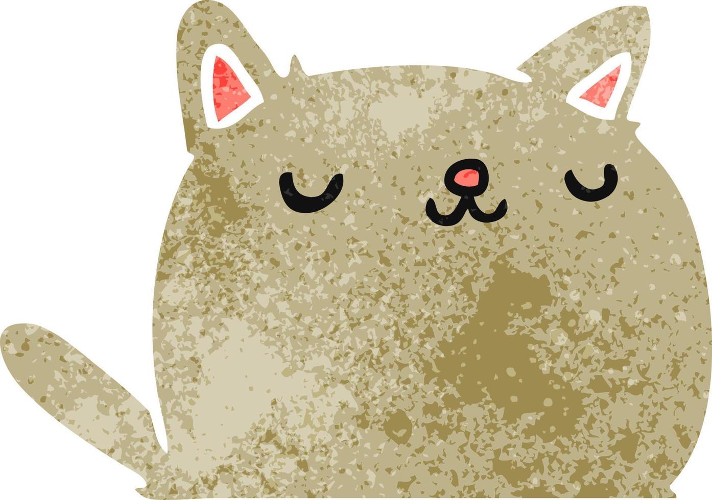 dibujos animados retro de lindo gato kawaii vector