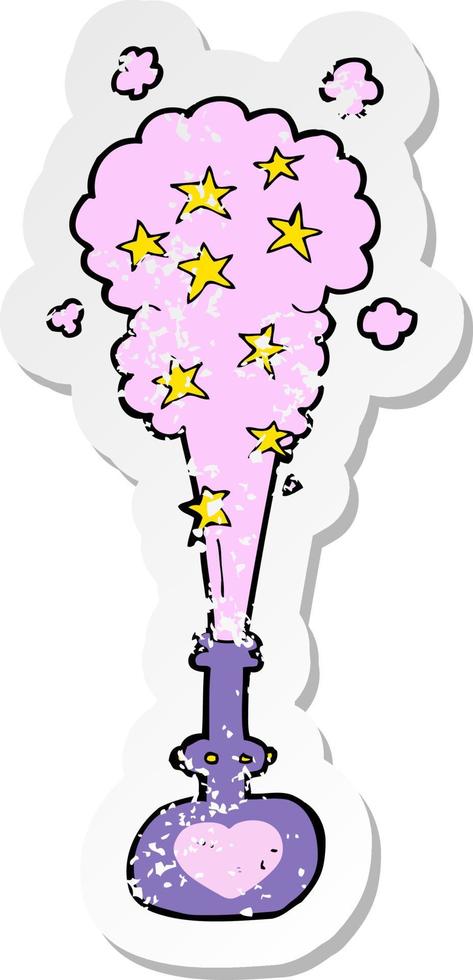 retro distressed sticker of a cartoon magic potion vector