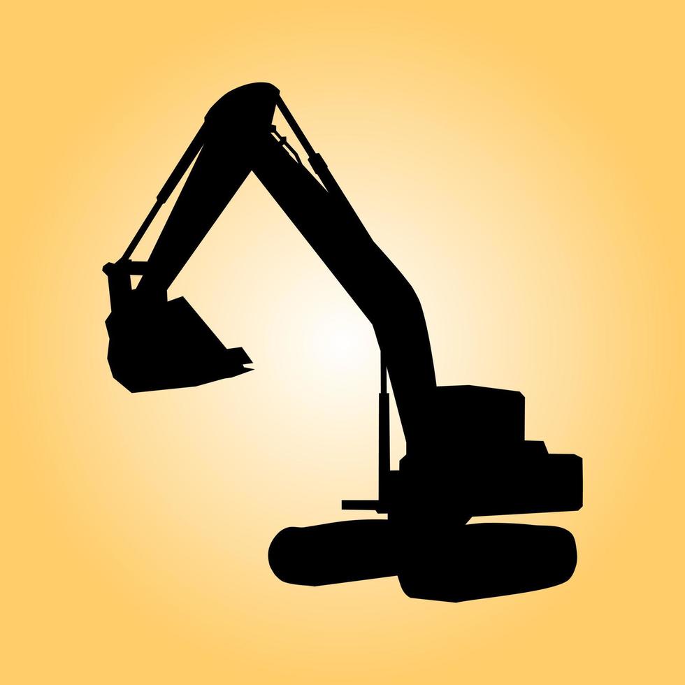Excavator heavy equipment with  silhouette design. Vector illustration.
