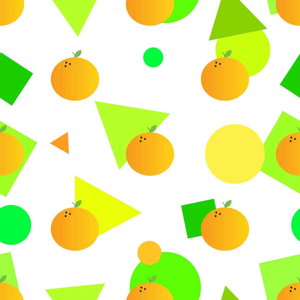 Pastel Orange fruit seamless pattern in vector flat style