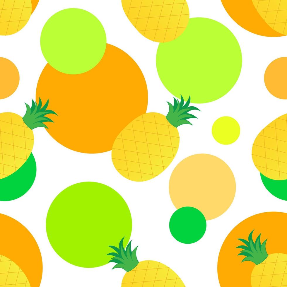 patrón sin costuras de fruta de piña pastel en estilo plano vectorial vector