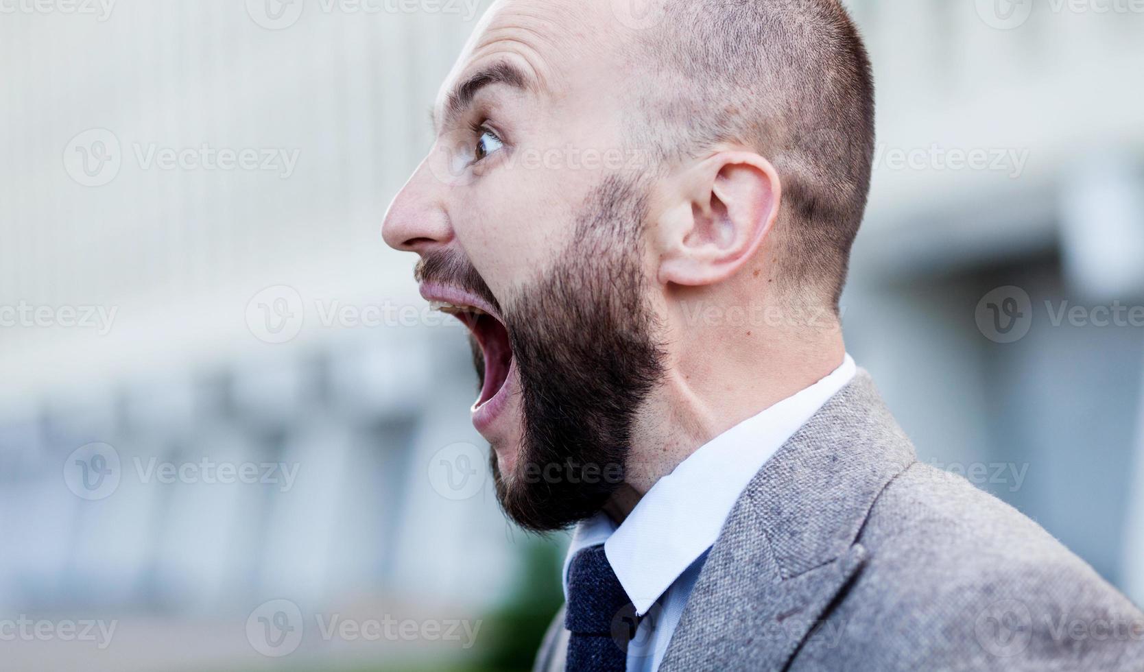 man with surprise and amazed expression, photo