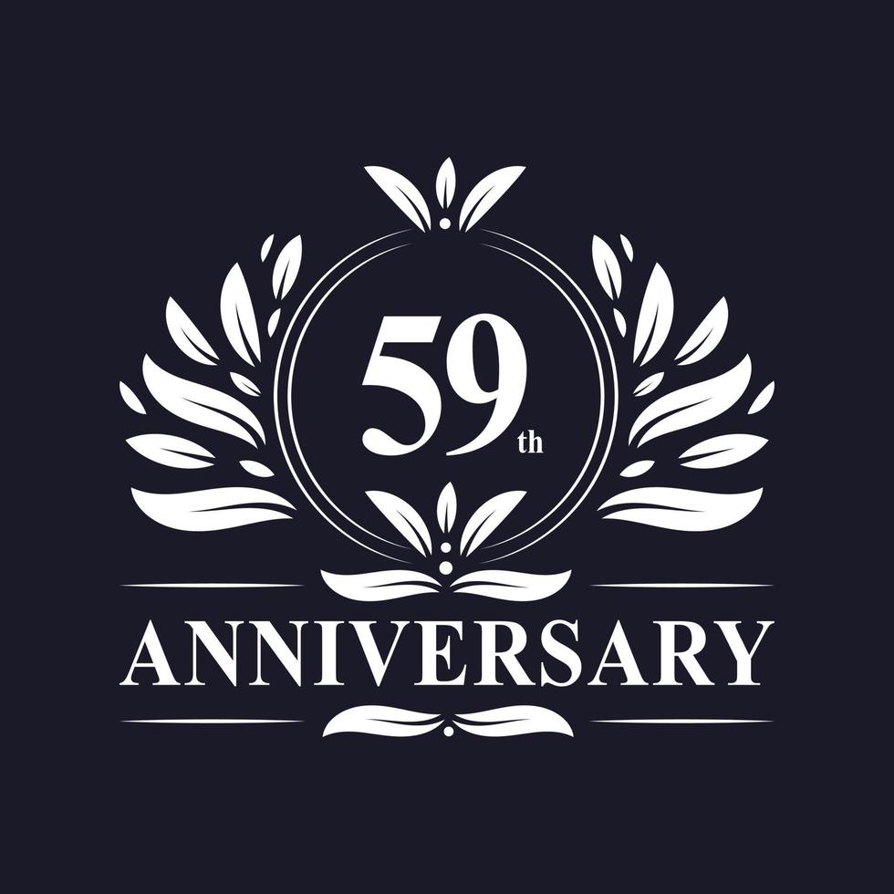 59 years Anniversary logo, luxurious 59th Anniversary design celebration. vector