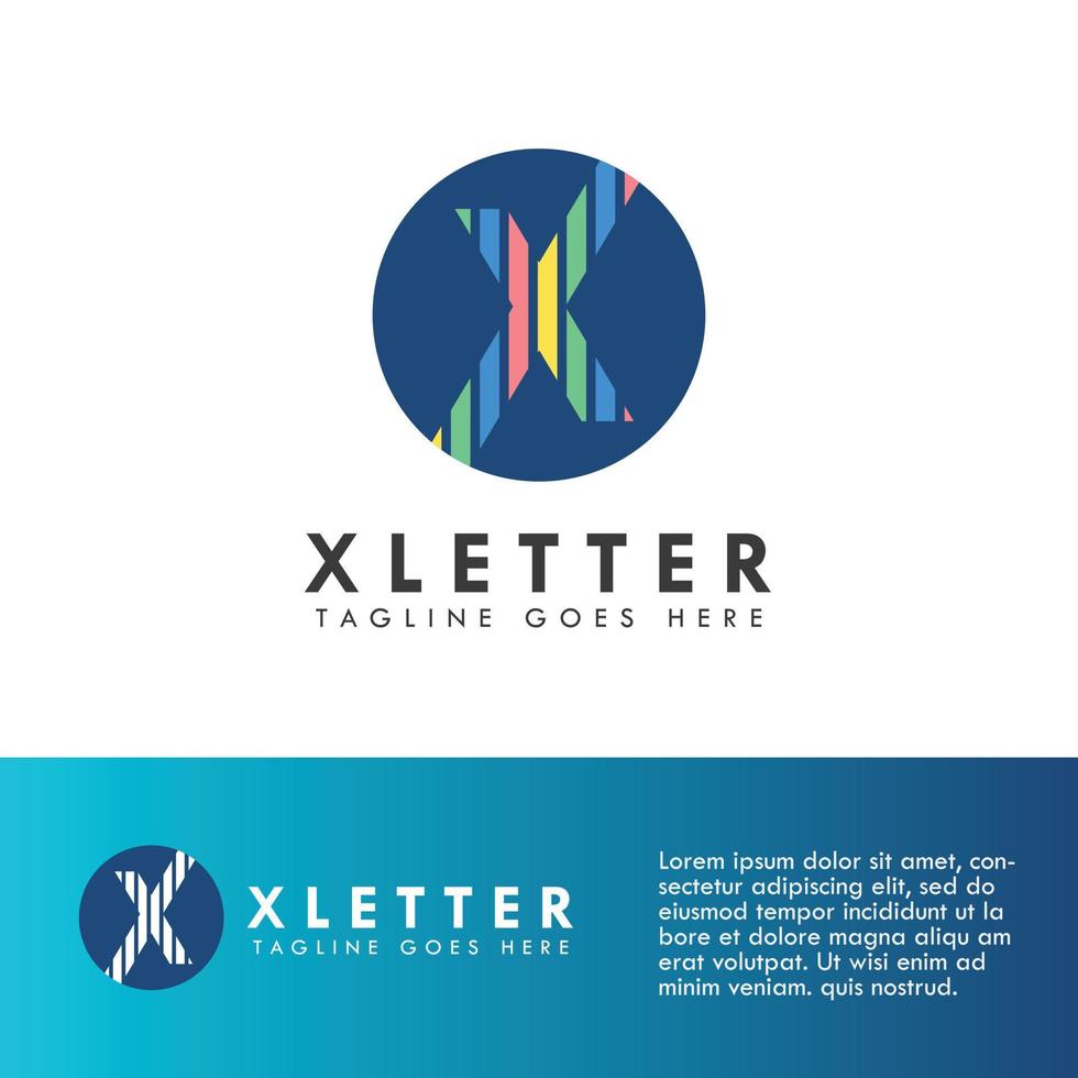 diseño de logotipo e icono de letra del alfabeto x vector