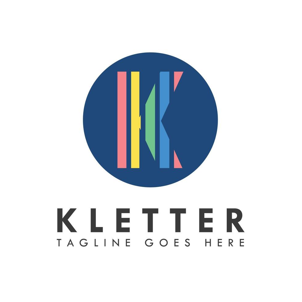 Alphabet k letter logo and icon design vector