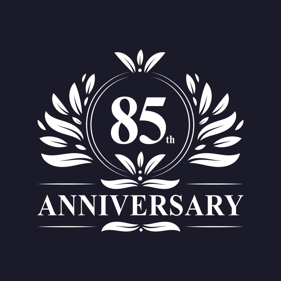 85 years Anniversary logo, luxurious 85th Anniversary design celebration. vector