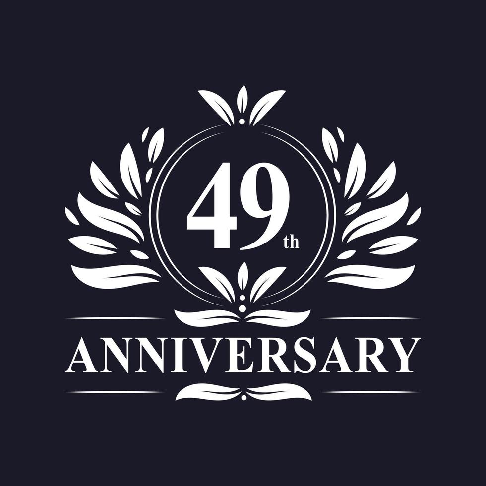 49 years Anniversary logo, luxurious 49th Anniversary design celebration. vector