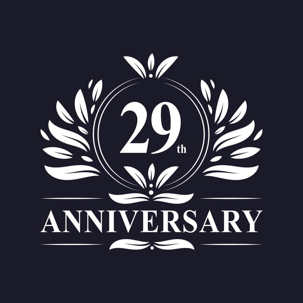 29 years Anniversary logo, luxurious 29th Anniversary design celebration. vector