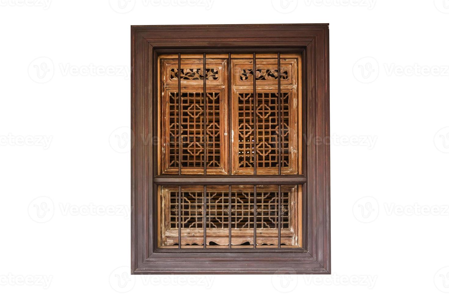 old vintage window worn wooden door isolated Clipping path photo