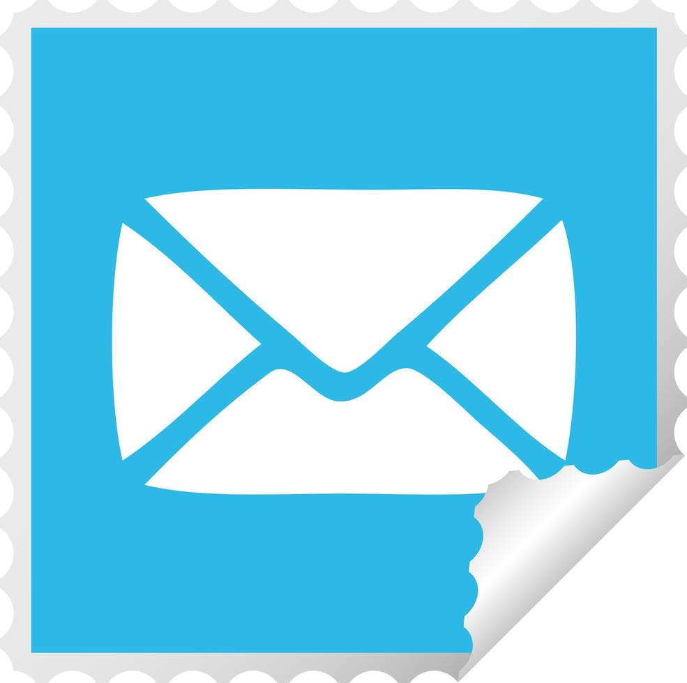 square peeling sticker cartoon paper envelope vector