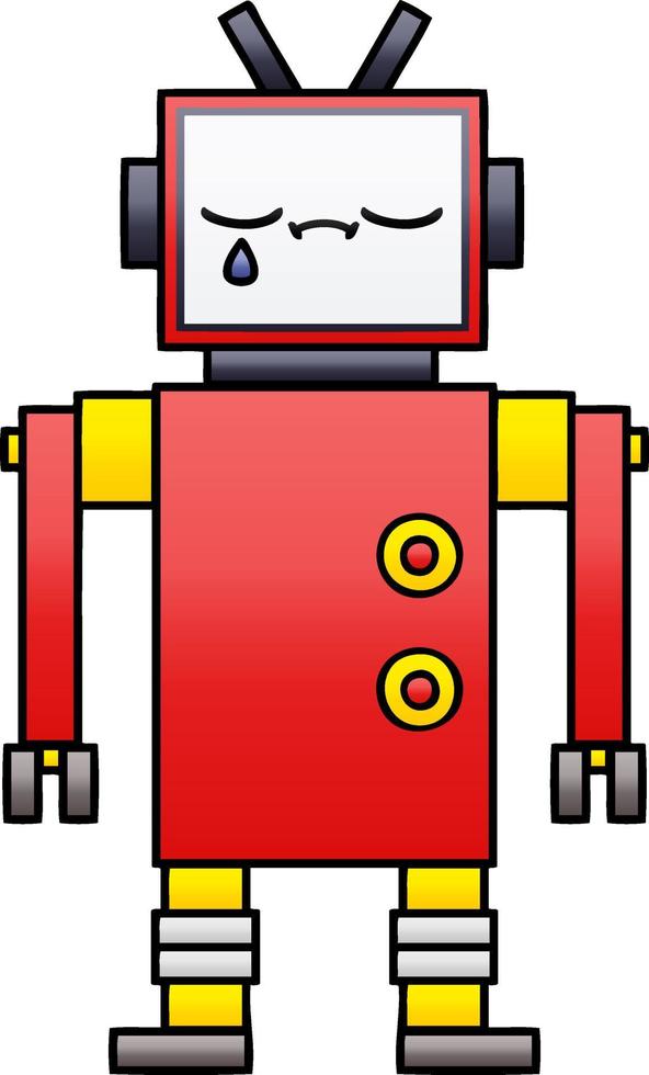 gradient shaded cartoon robot vector