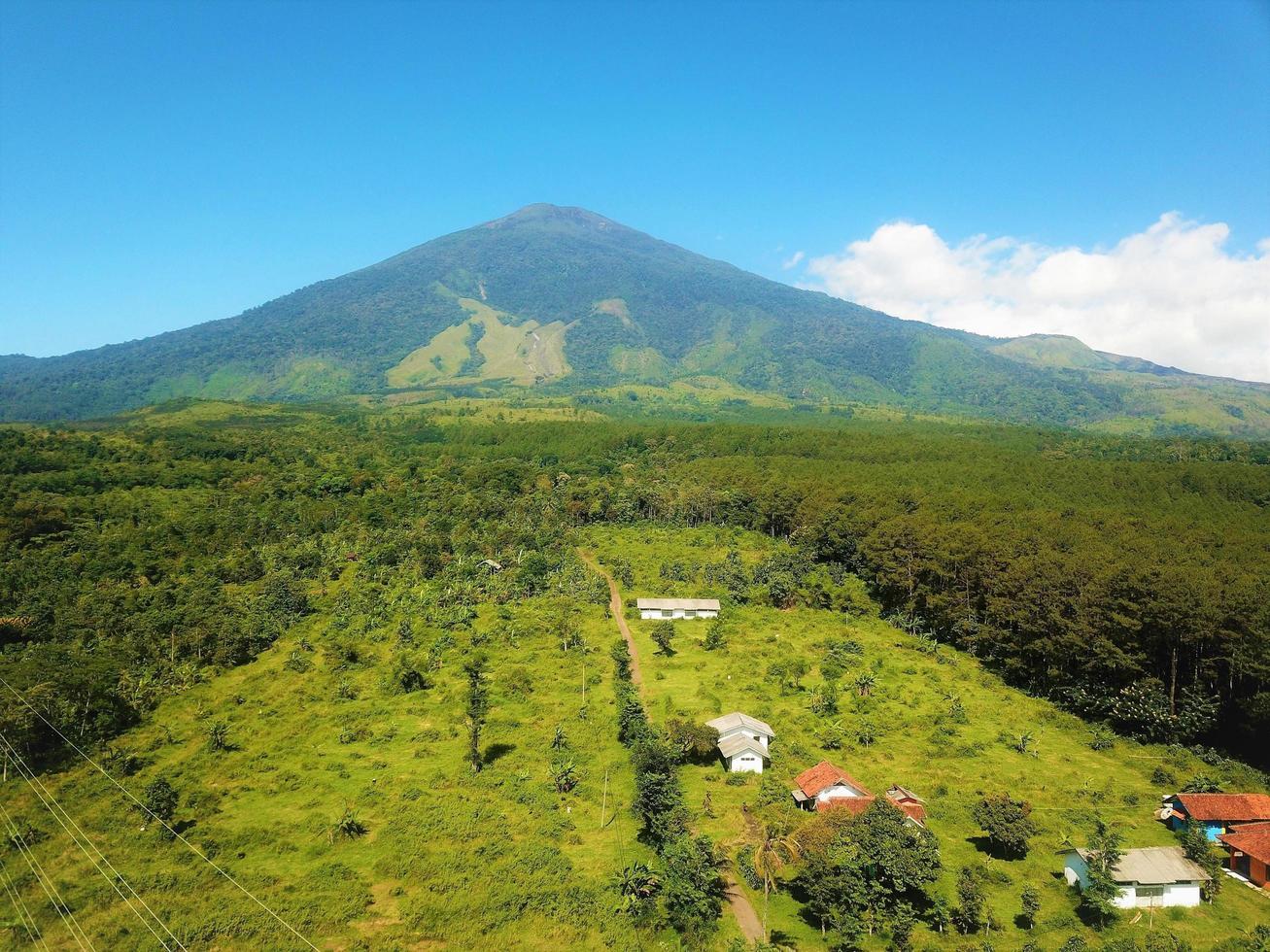 Beautiful aerial view- Mountain agricultural tourism, in West Java-Indonesi photo