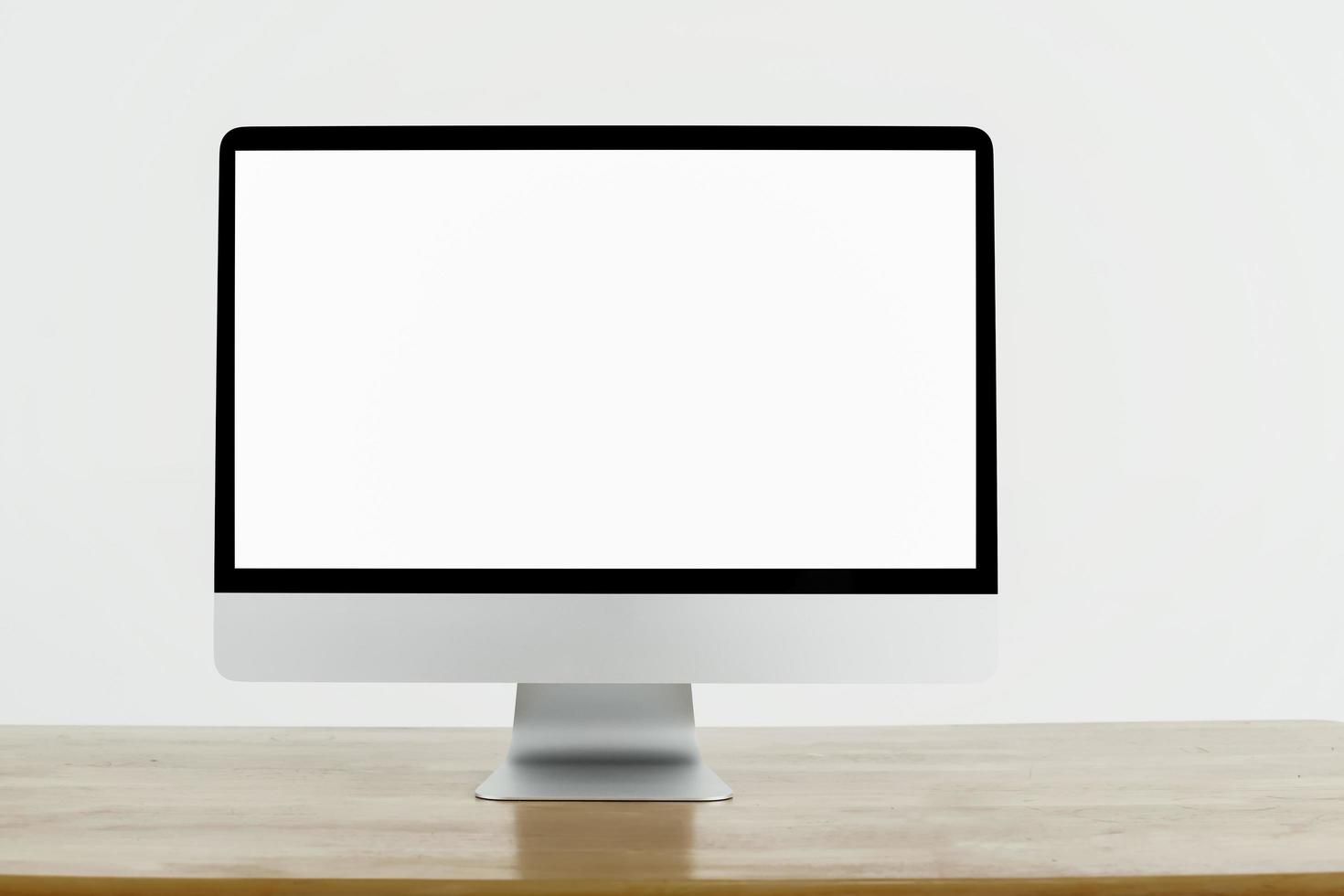 blank white screen computer display isolate on white background photo