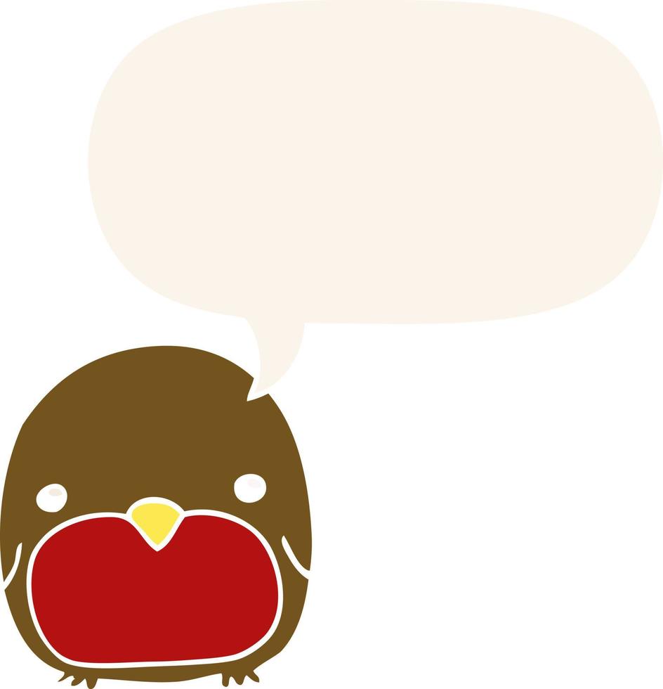 cute cartoon penguin and speech bubble in retro style vector