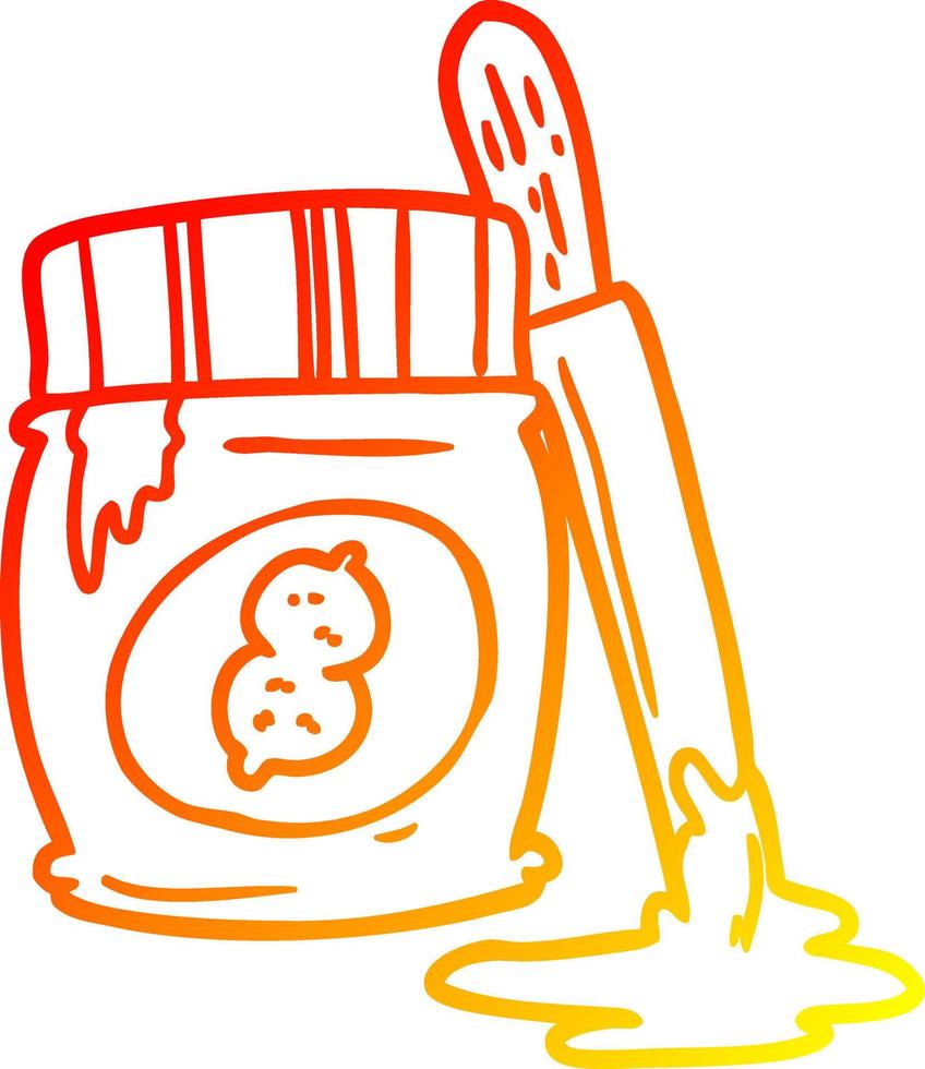 warm gradient line drawing jar of peanut butter vector
