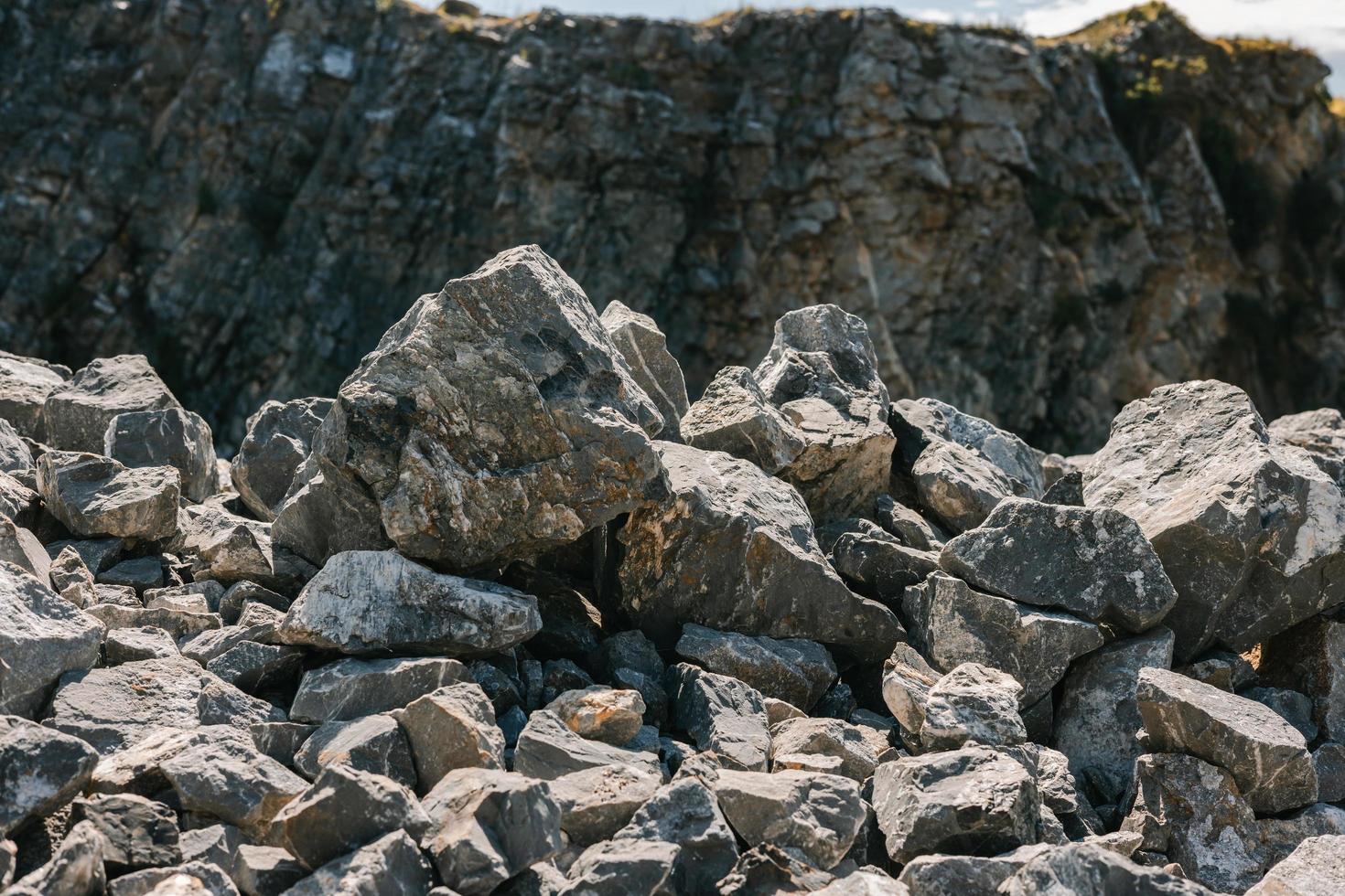 stack of large rock stone on mountain photo