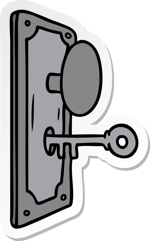 sticker cartoon doodle of a door handle vector