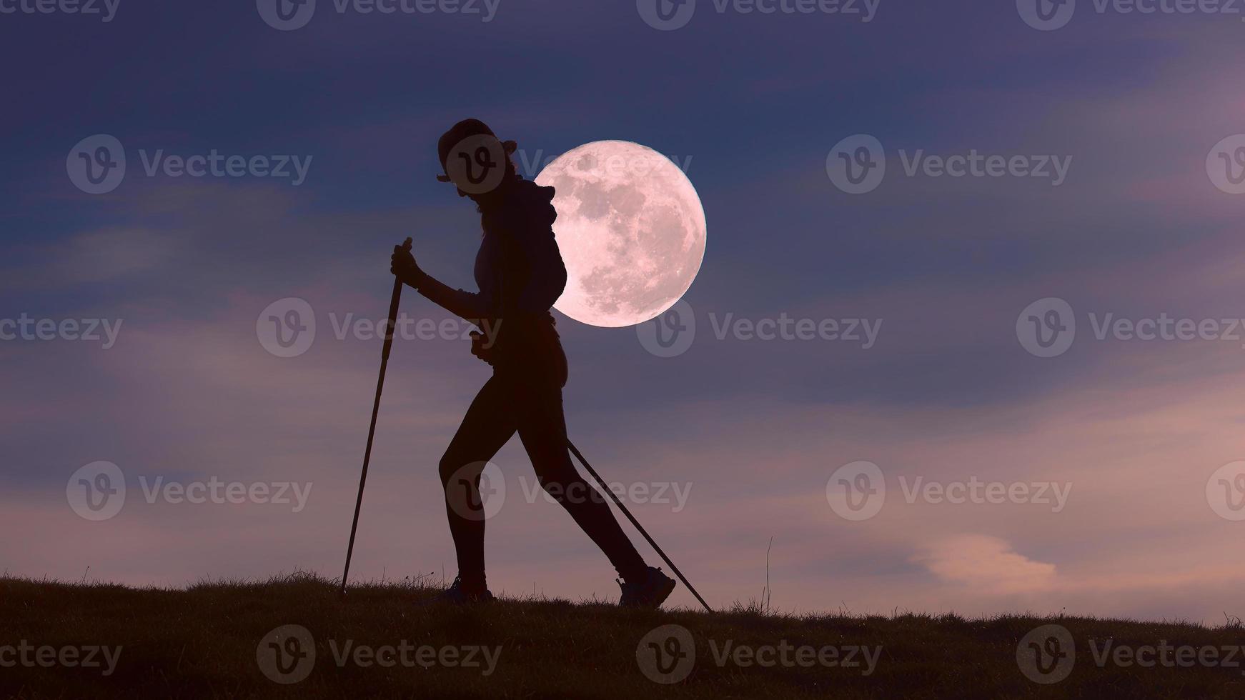 Walk to full moon photo