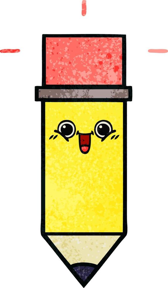retro grunge texture cartoon pencil vector